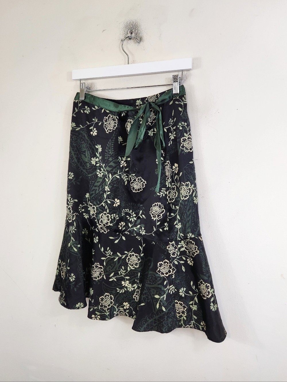 Y2k Silk Floral Skirt